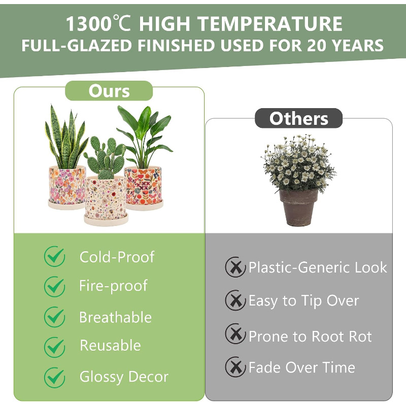 3 Adet Drenaj Delikli Seramik  - Snake Plant Ceramic incelemesi ve fiyatı